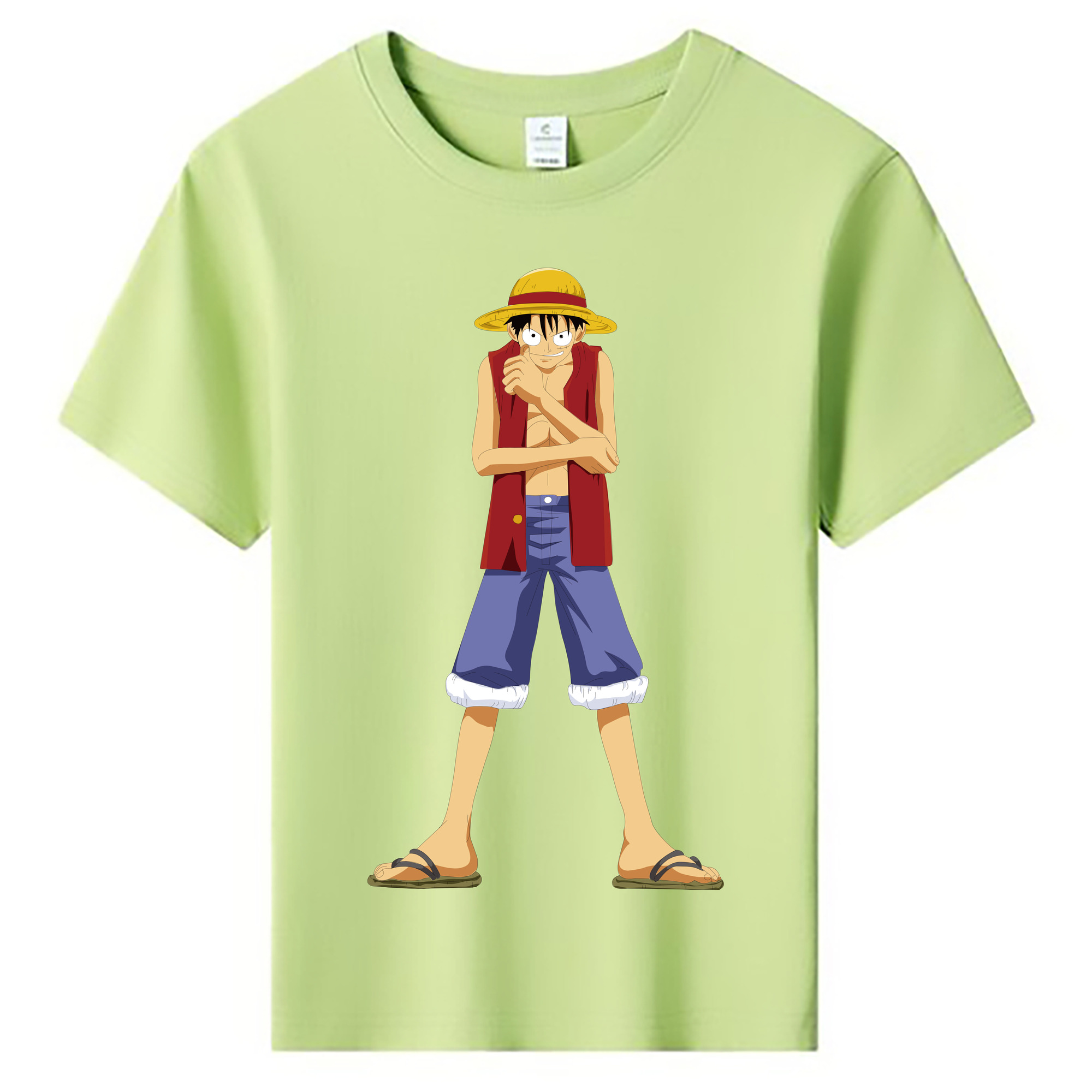 ワンピース モンキー・D・ルフィ ONE PIECE Monkey D. Luffy 綿100％キッズTシャツ（フロントプリント）